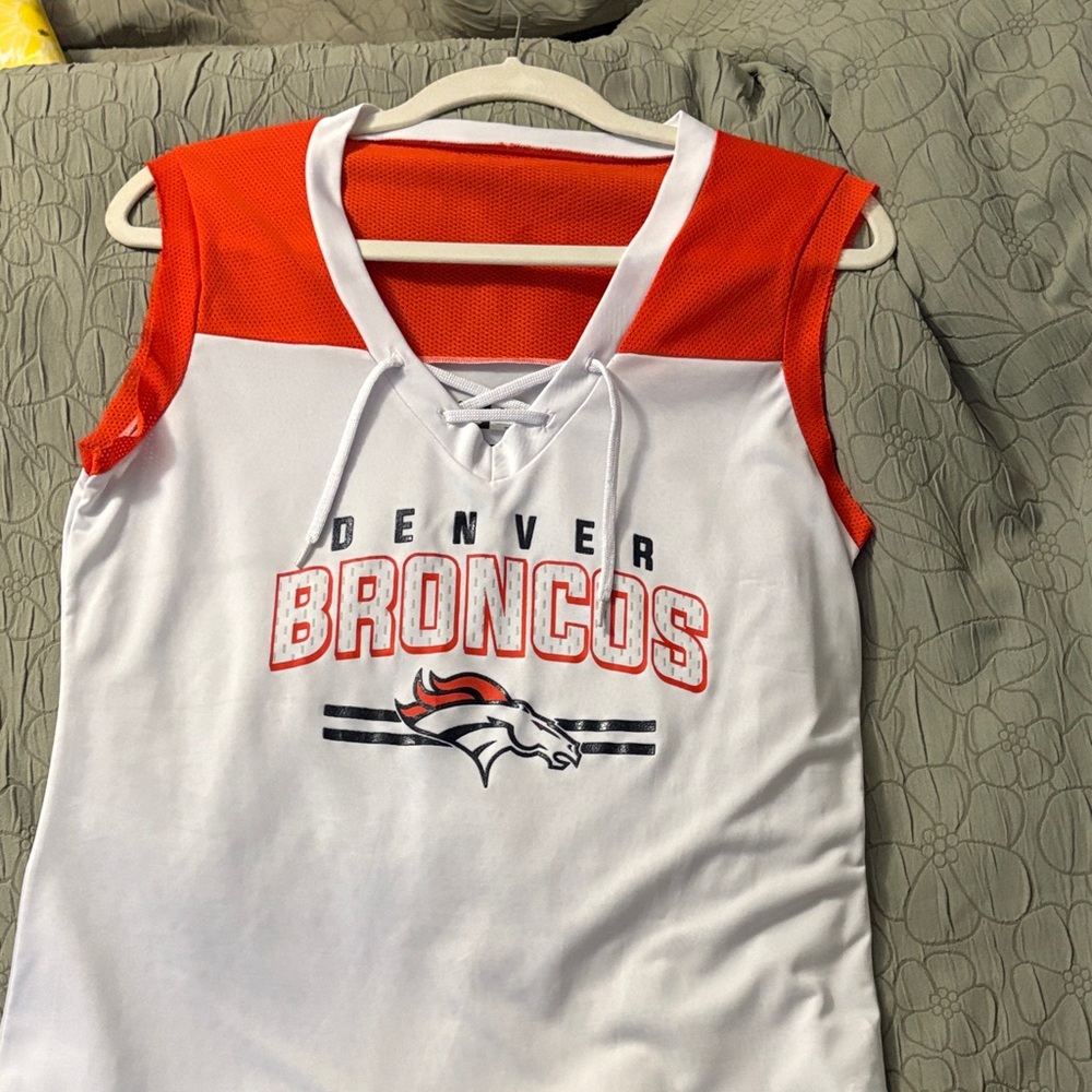 NFL Denver Broncos Orange and White Muscle Tee